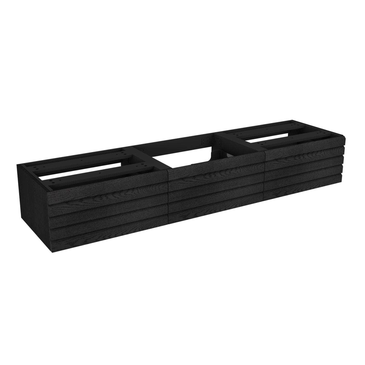 Vikingbad MIE DEMI Stav Servantskap Mål: B180x46x29 cm (3x60) Svart eik / 180cm VikingBad Servantskap VB-116375
