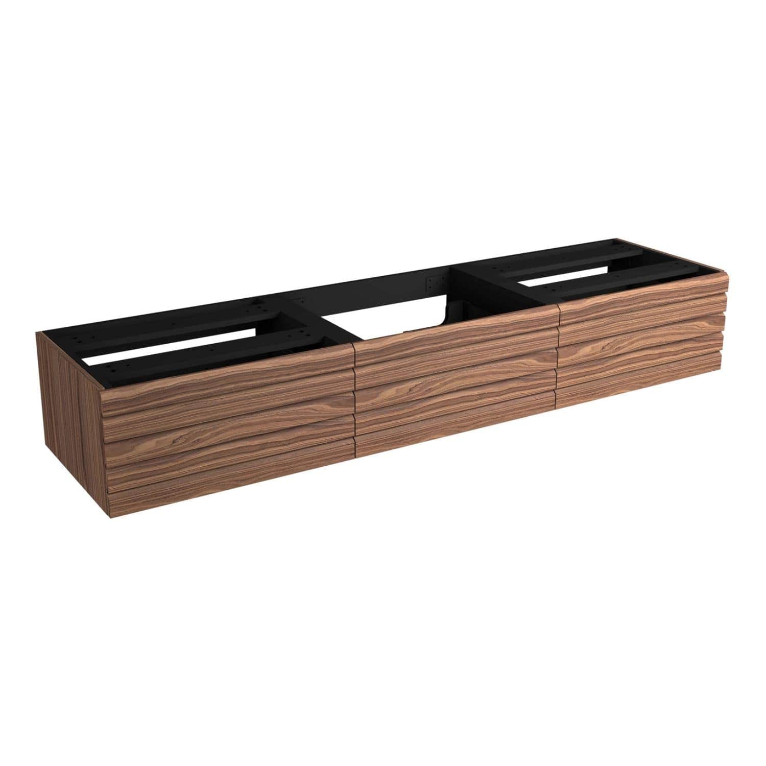 Vikingbad MIE DEMI Stav Servantskap Mål: B180x46x29 cm (3x60) Valnøtt / 180cm VikingBad Servantskap VB-116374