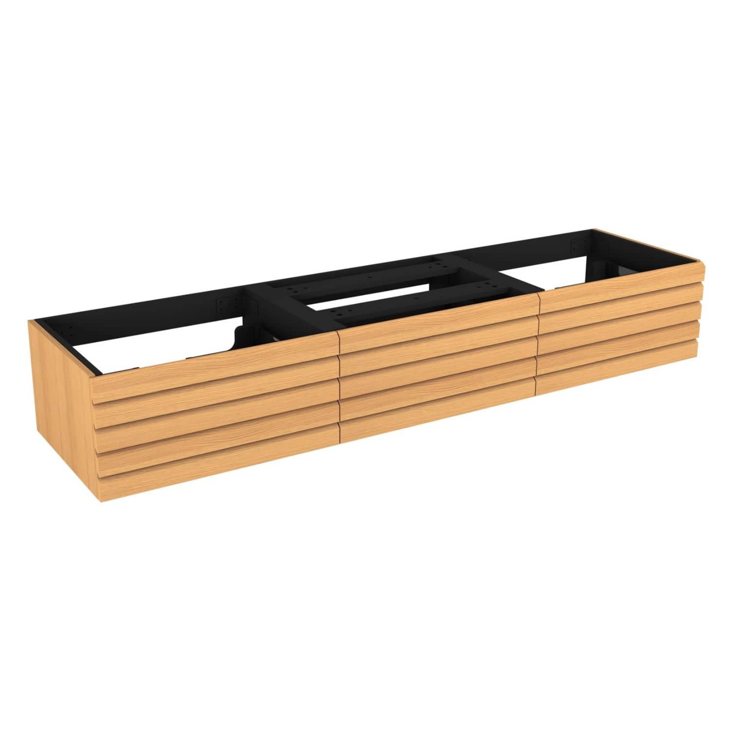 Vikingbad MIE DEMI Stav Servantskap Mål: B180xH46xD29 cm (3x60) Eik / 180cm dobbel VikingBad Servantskap VB-116370