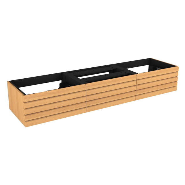 Vikingbad MIE DEMI Stav Servantskap Mål: B180xH46xD29 cm (3x60) Eik / 180cm dobbel VikingBad Servantskap VB-116370