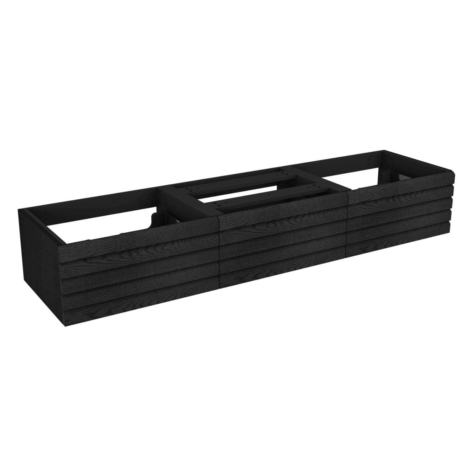 Vikingbad MIE DEMI Stav Servantskap Mål: B180xH46xD29 cm (3x60) Svart eik / 180cm dobbel VikingBad Servantskap VB-116372