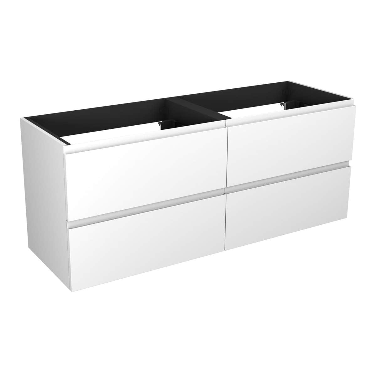 VikingBad MIE FINGERGREP 120DBL Servantskap 4 skuffer Hvit høyglans / 120cm dobbel VikingBad Servantskap VB-114084