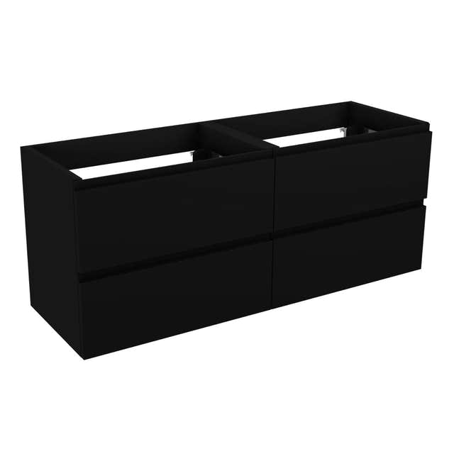 VikingBad MIE FINGERGREP 120DBL Servantskap 4 skuffer Svart matt / 120cm dobbel VikingBad Servantskap VB-115652