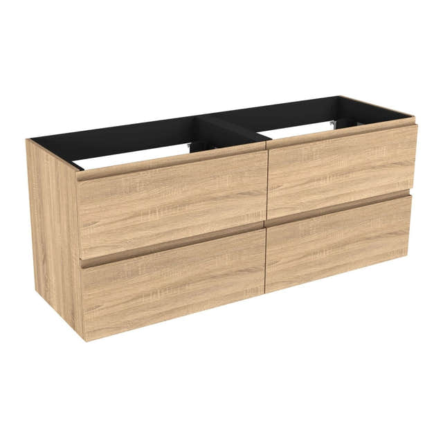 Vikingbad MIE FINGERGREP DBL Servantskap åpen glasshylle Lys eik / 160cm dobbel VikingBad Servantskap VB-114585