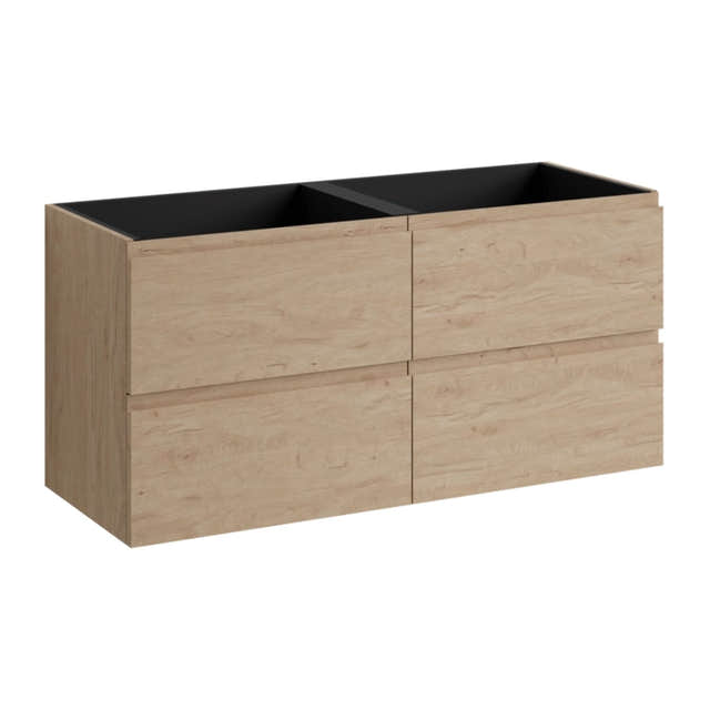 Vikingbad MIE FINGERGREP DBL Servantskap åpen glasshylle Skandinavisk eik / 140cm dobbel VikingBad Servantskap VB-119468