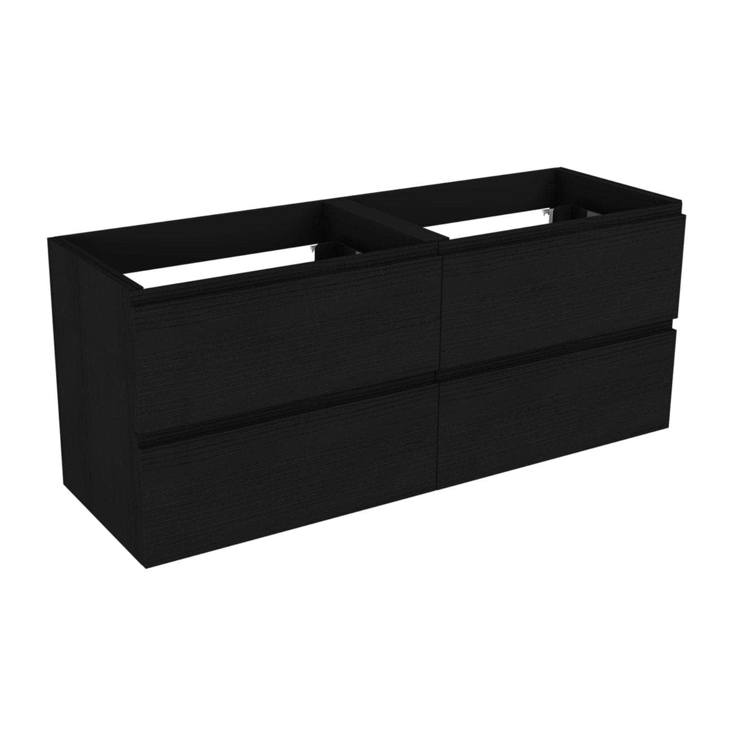 Vikingbad MIE FINGERGREP DBL Servantskap åpen glasshylle Svart eik / 140cm dobbel VikingBad Servantskap VB-114548