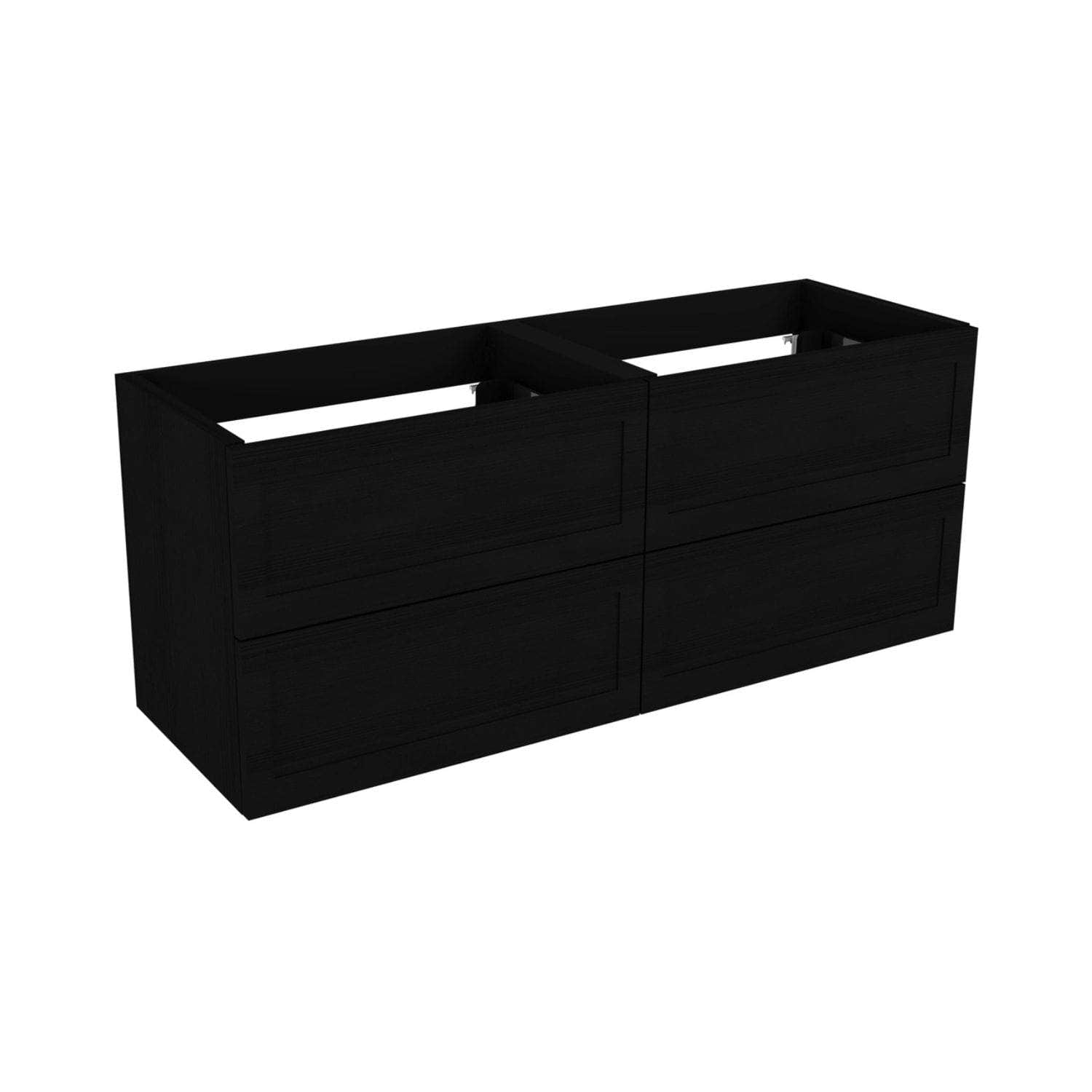 Vikingbad MIE RAMME Servantskap åpen glasshylle Svart eik / 140cm dobbel VikingBad Servantskap VB-114529
