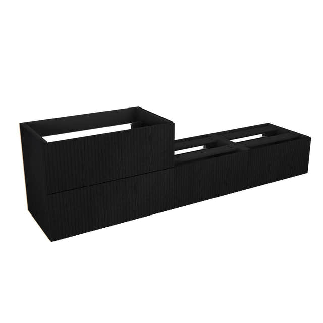 VikingBad MIE SMART Bølge Servantskap Svart eik / 200cm VikingBad Servantskap VB-116960