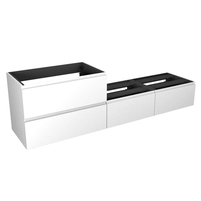 VikingBad Mie Smart fingergrep Servantskap Hvit matt / 200cm VikingBad Servantskap VB-116193