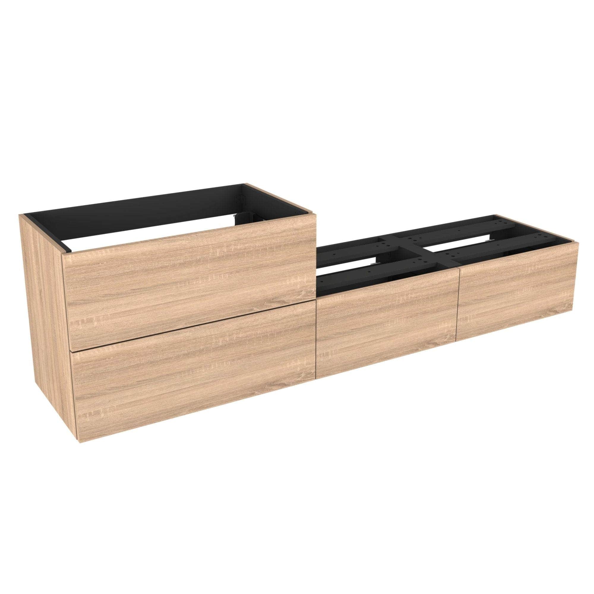 VikingBad Mie Smart Slett Servantskap 200 cm Lys eik / 200cm VikingBad Servantskap VB-116199