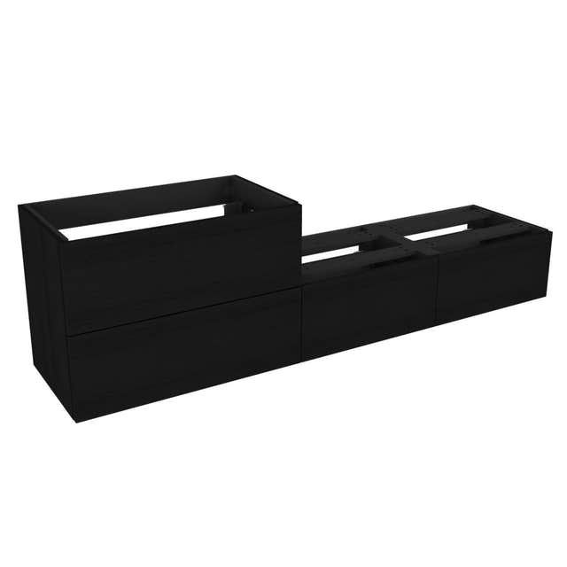 VikingBad Mie Smart Slett Servantskap 200 cm Svart eik / 200cm VikingBad Servantskap VB-116200