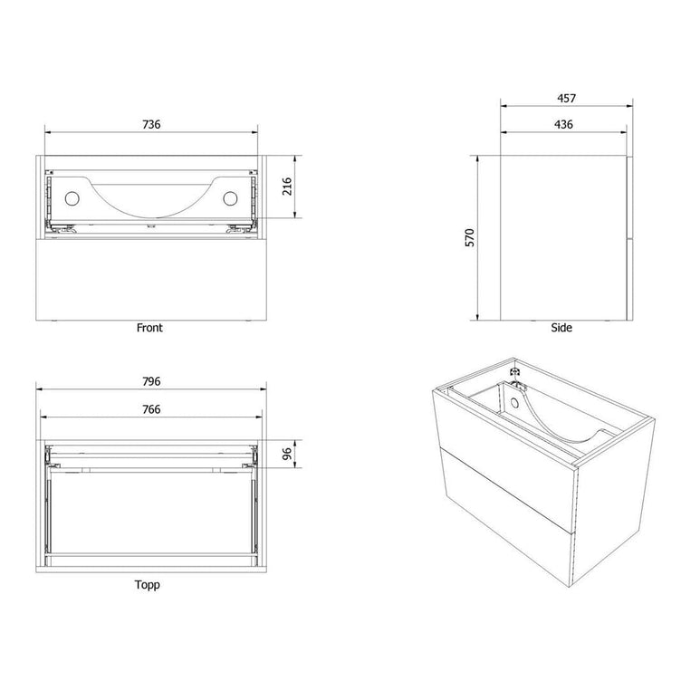 Vikingbad MIE TREND Servantskap B60-180cm