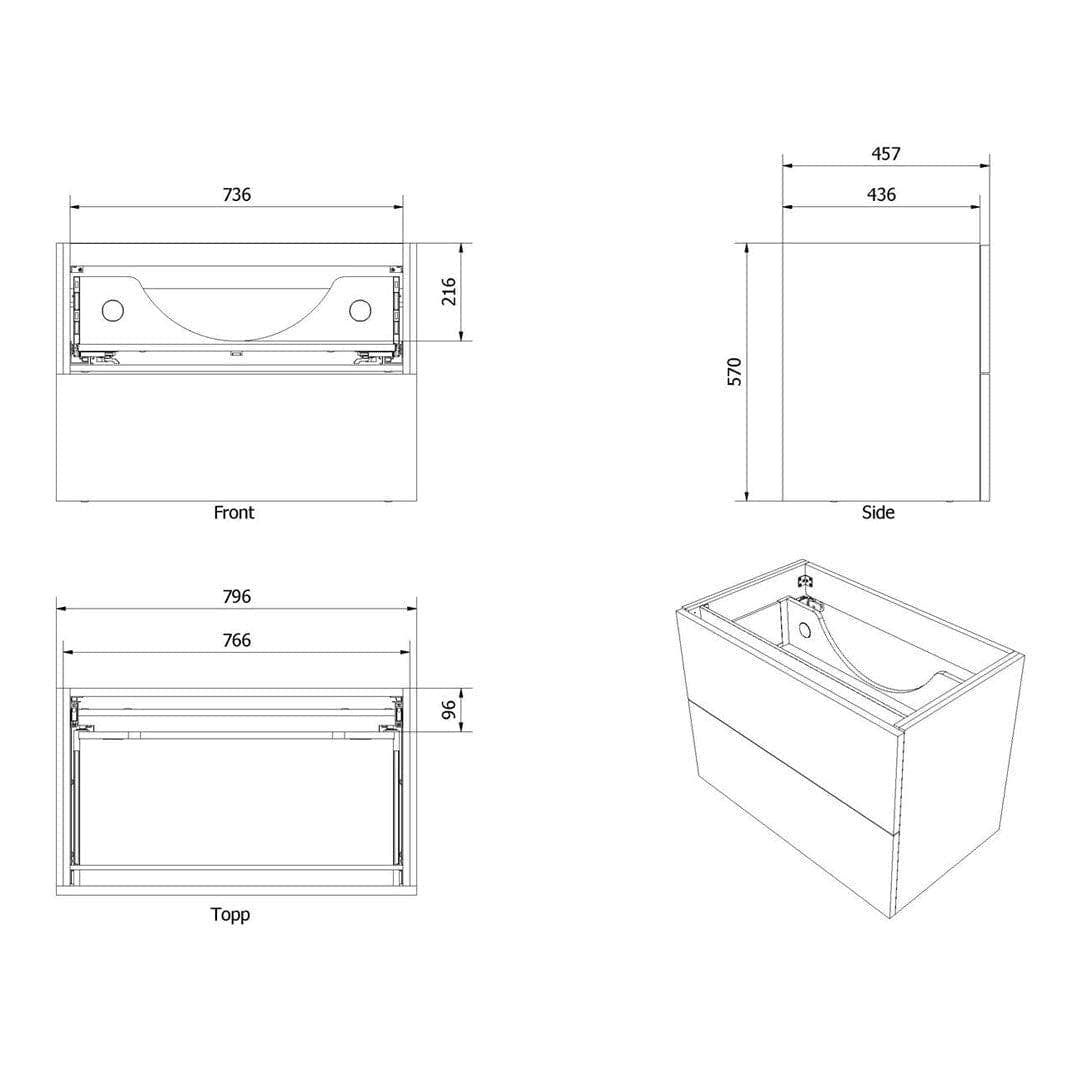 VikingBad MIE TREND Servantskap B60-180cm VikingBad Servantskap