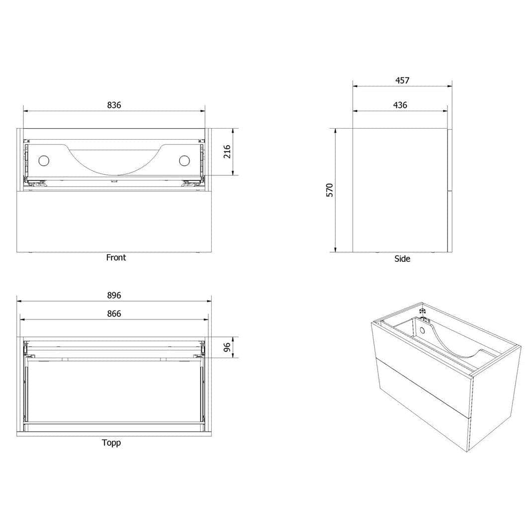 VikingBad MIE TREND Servantskap B60-180cm VikingBad Servantskap