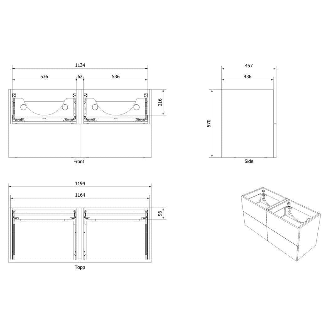 VikingBad MIE TREND Servantskap B60-180cm VikingBad Servantskap