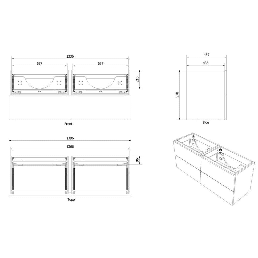 VikingBad MIE TREND Servantskap B60-180cm VikingBad Servantskap