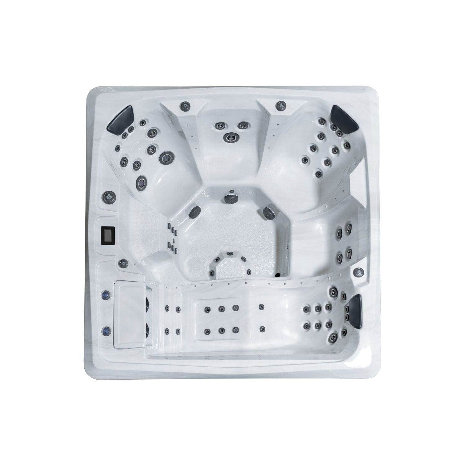 Vikingbad Morild Utendørs Spa Sterling Silver/Grå - FRP lokk og bluetooth stereo VikingBad Utendørs boblebad VB-113936