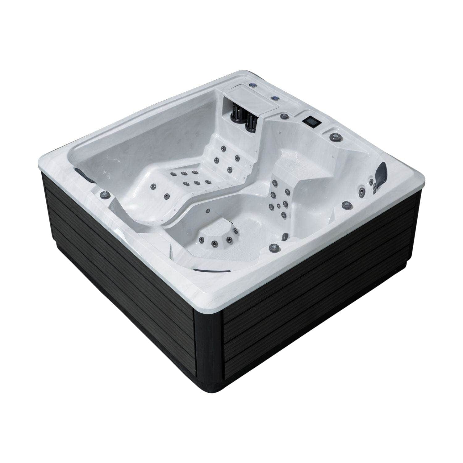 Vikingbad Morild Utendørs Spa Sterling Silver/Grå - FRP lokk og bluetooth stereo VikingBad Utendørs boblebad VB-113936