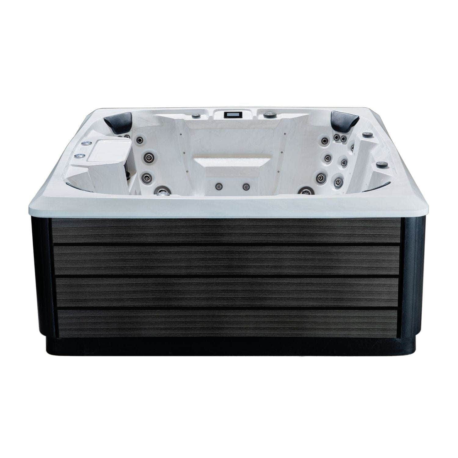 Vikingbad Nordlys Utendørs Spa Sterling Silver/Grå - FRP lokk og bluetooth stereo VikingBad Utendørs boblebad VB-113937