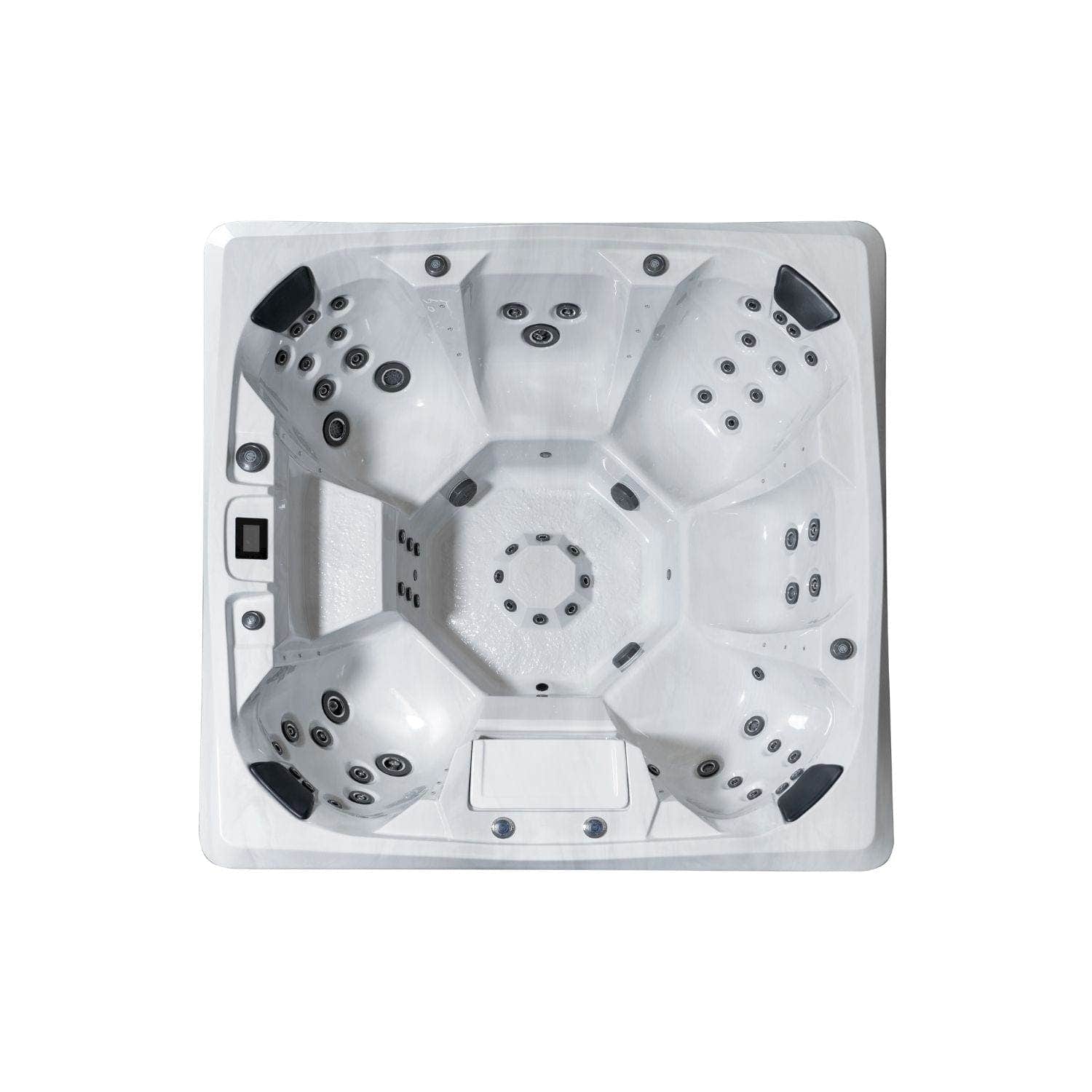 Vikingbad Nordlys Utendørs Spa Sterling Silver/Grå - FRP lokk og bluetooth stereo VikingBad Utendørs boblebad VB-113937