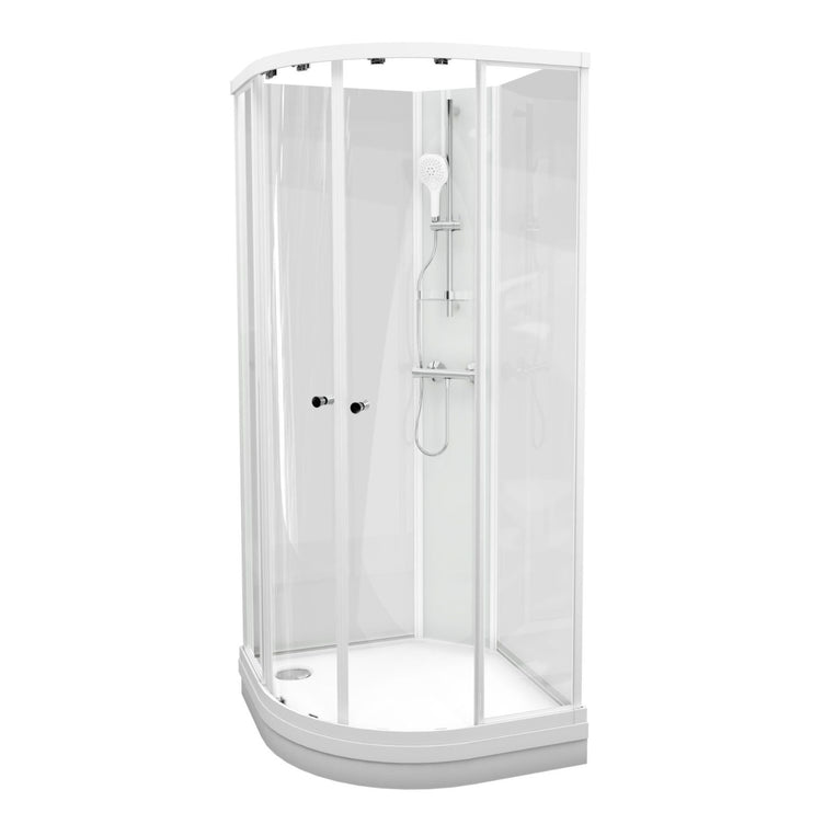 Vikingbad Sofia Dusjkabinett Buet H210cm, Klare Bakvegger