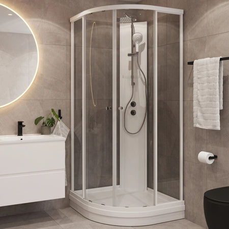 Vikingbad Sofia Dusjkabinett Buet H210cm, Klare Bakvegger