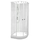 VikingBad SOFIA Dusjkabinett Buet Standard - Støpemarmor Bunnkar Hvit matt / 80x80cm / Klart glass VikingBad Dusjkabinett VB-115595