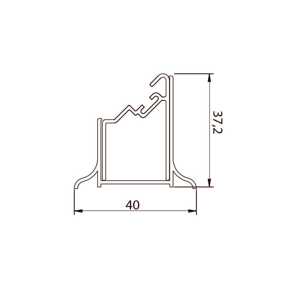 VikingBad Veggprofil Justerbar Alu Magnetlist Universal Sølv H193cm (til Dusjdør rett) VikingBad Veggprofil VB-105987