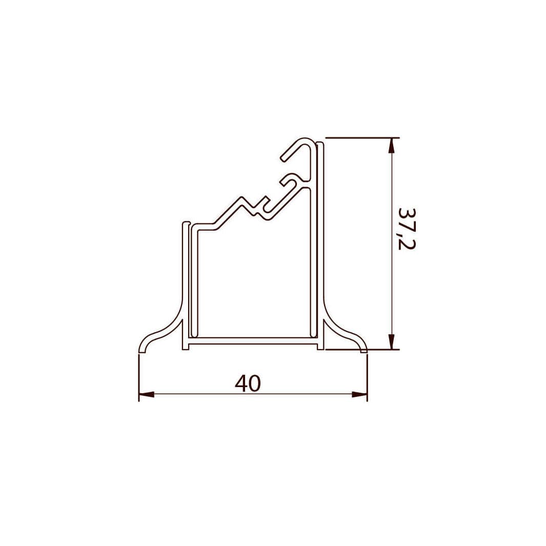 VikingBad Veggprofil Justerbar Alu Magnetlist Universal Sølv H193cm (til Dusjdør rett) VikingBad Veggprofil VB-105987