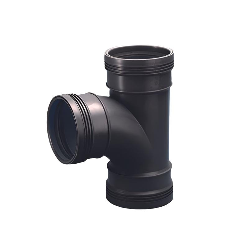 Wafix Grenrør 88,5º med svingt innløp svart 110x110mm Wavin Grenrør GRO-2215384