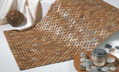 Baderomsmatten Woodblock i naturlig eller svart teak