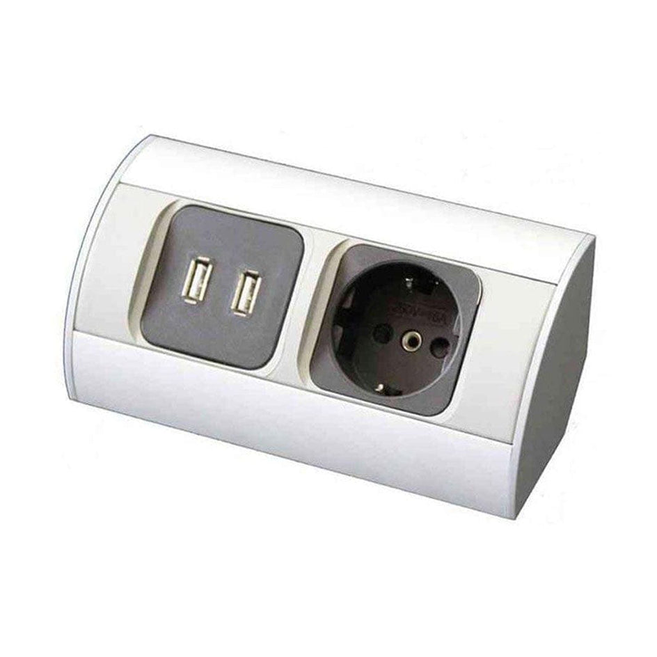 A-Collection Powerbox NCL-04 m/USB - hjørnemodell A-collection Tilbehør møbler AH-7042074