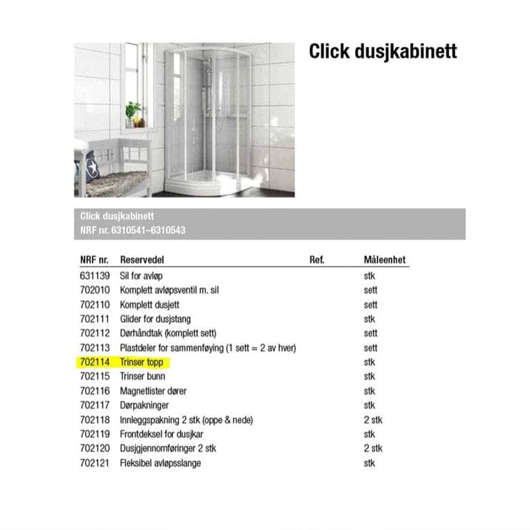 Alterna Click Trinser Topp Alterna Reservedel dusj BD-702114
