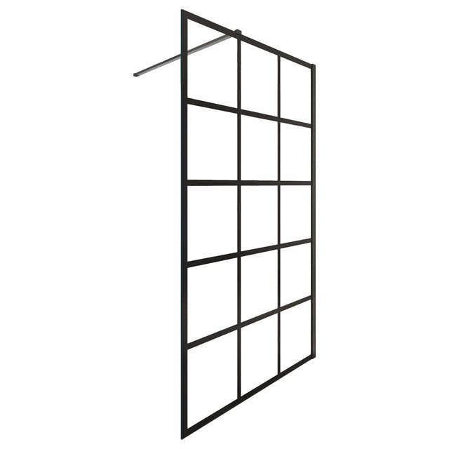 Alterna Matrix Fast Dusjvegg Ruter 86,4-116,4cm Svart matt / 120cm / Klart glass Alterna Dusjvegg BD-6310995