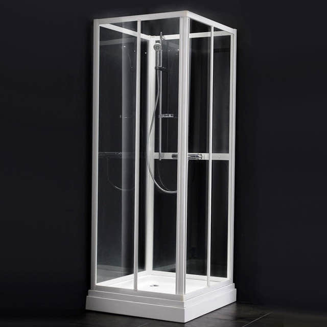 Alterna Primeo Dusjkabinett Rett - B70/80/90cm Hvit matt / 80x80cm / Frostet glass Alterna Dusjkabinett BUN-BD6310632