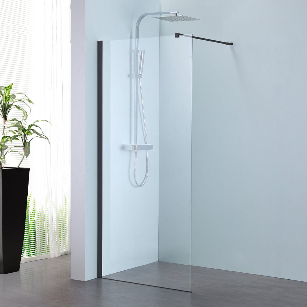 Alterna Pyxis Fast Dusjvegg "Walk-in" Svart matt / 100cm / Klart glass Alterna Dusjvegg BD-6310597