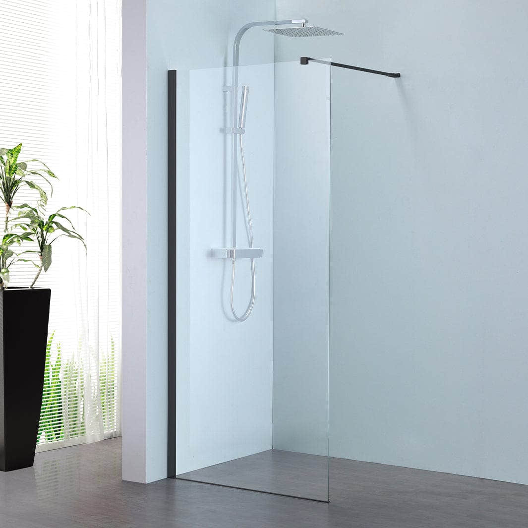 Alterna Pyxis Fast Dusjvegg "Walk-in" Svart matt / 100cm / Klart glass Alterna Dusjvegg BD-6310597