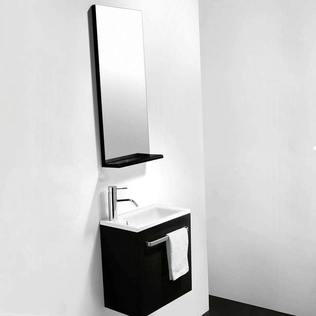 Bathco Niza Møbelpakke - servantskap, servant og speil Svart matt / 44cm Bathco Møbelpakke bad KO-9901NE