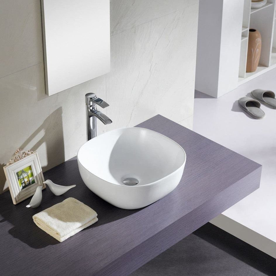 Bathco Olea Quadro Bolleservant B41xD41cm - porselen Hvit Bathco Bolleservant KO-4071