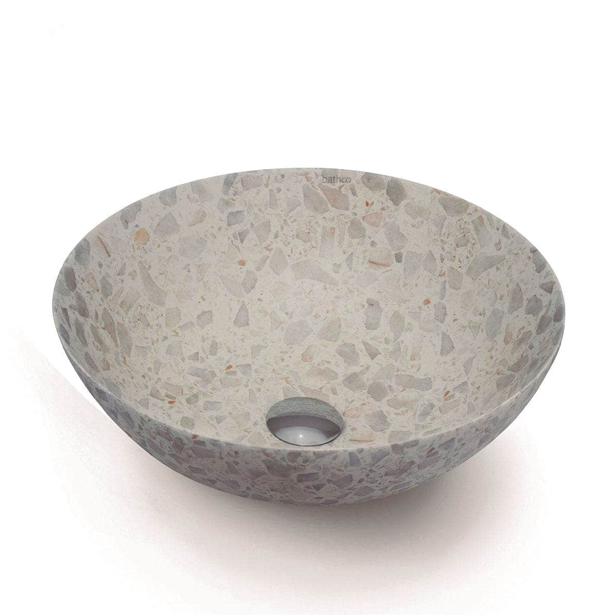 Bathco Terrazo One Bolleservant Ø40cm - porselen Grå Bathco Bolleservant KO-00419