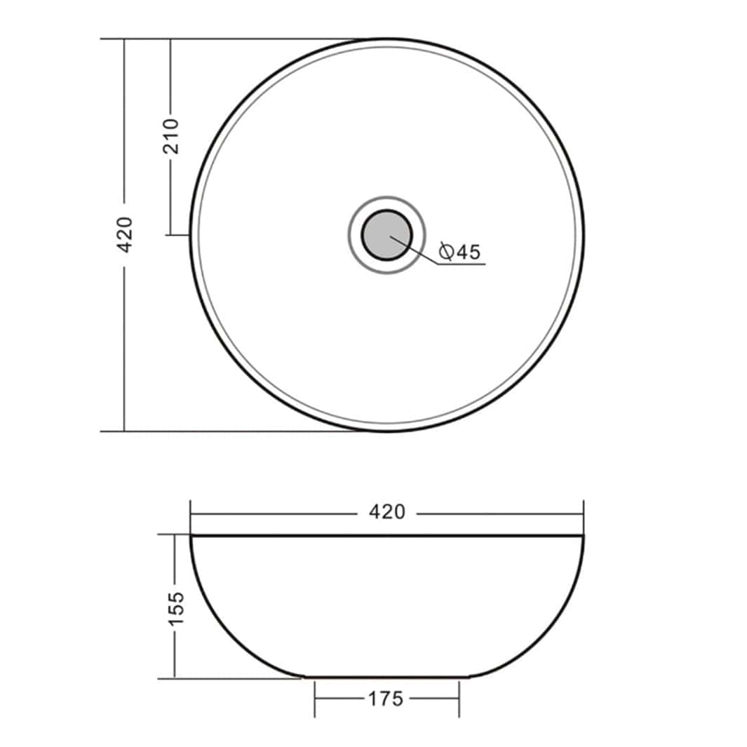 Bathco Villareal Bolleservant Ø42cm - porselen Hvit Bathco Bolleservant KO-4128