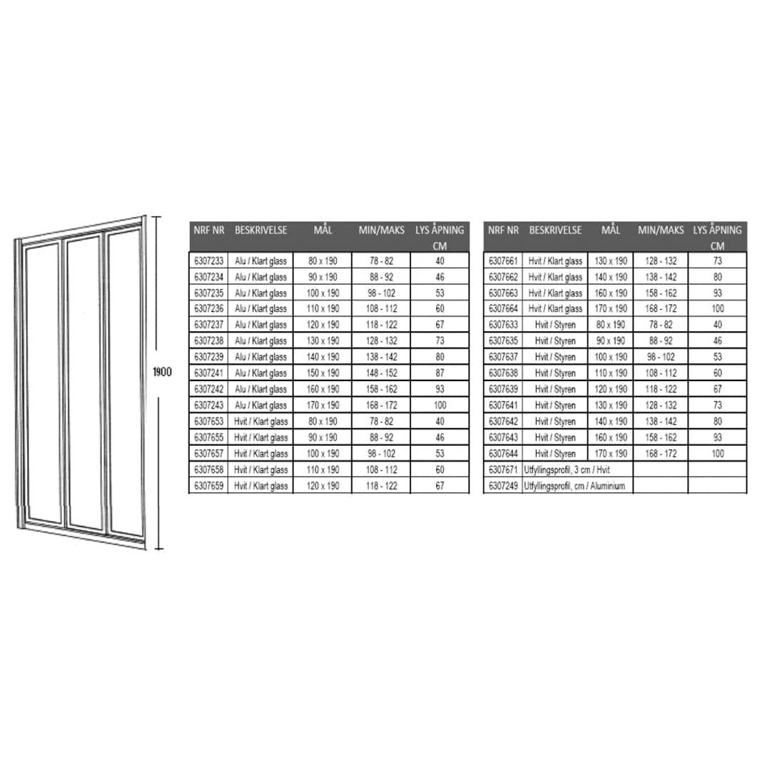 BD Palme Drive Utfyllingsprofil Alu Brødrene Dahl Dusjtilbehør BD-6307249