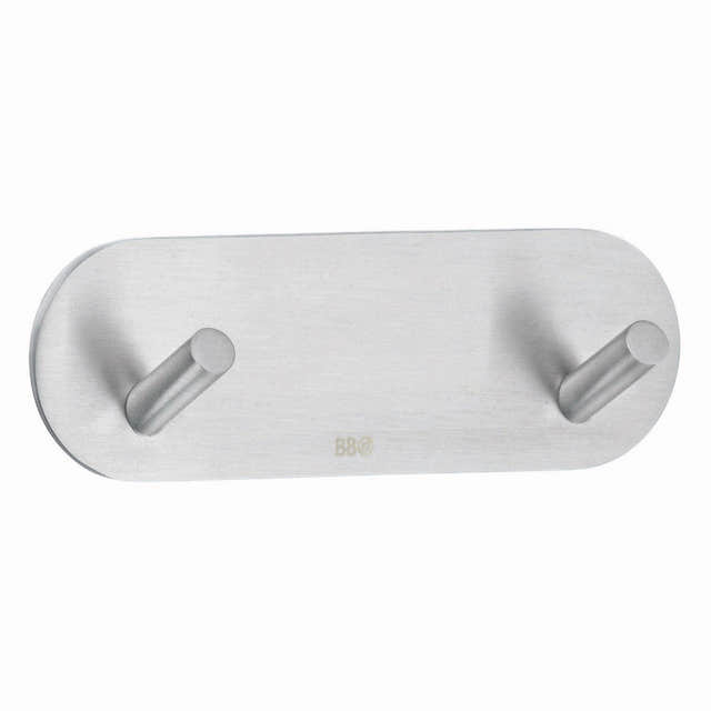 Beslagsboden Dobbel Krok 1081 - selvklebende Matt krom Beslagsboden Knagger SM-B1081