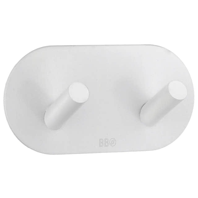 Beslagsboden Dobbel Krok 1091 - selvklebende Hvit Beslagsboden Knagger SM-BX1091
