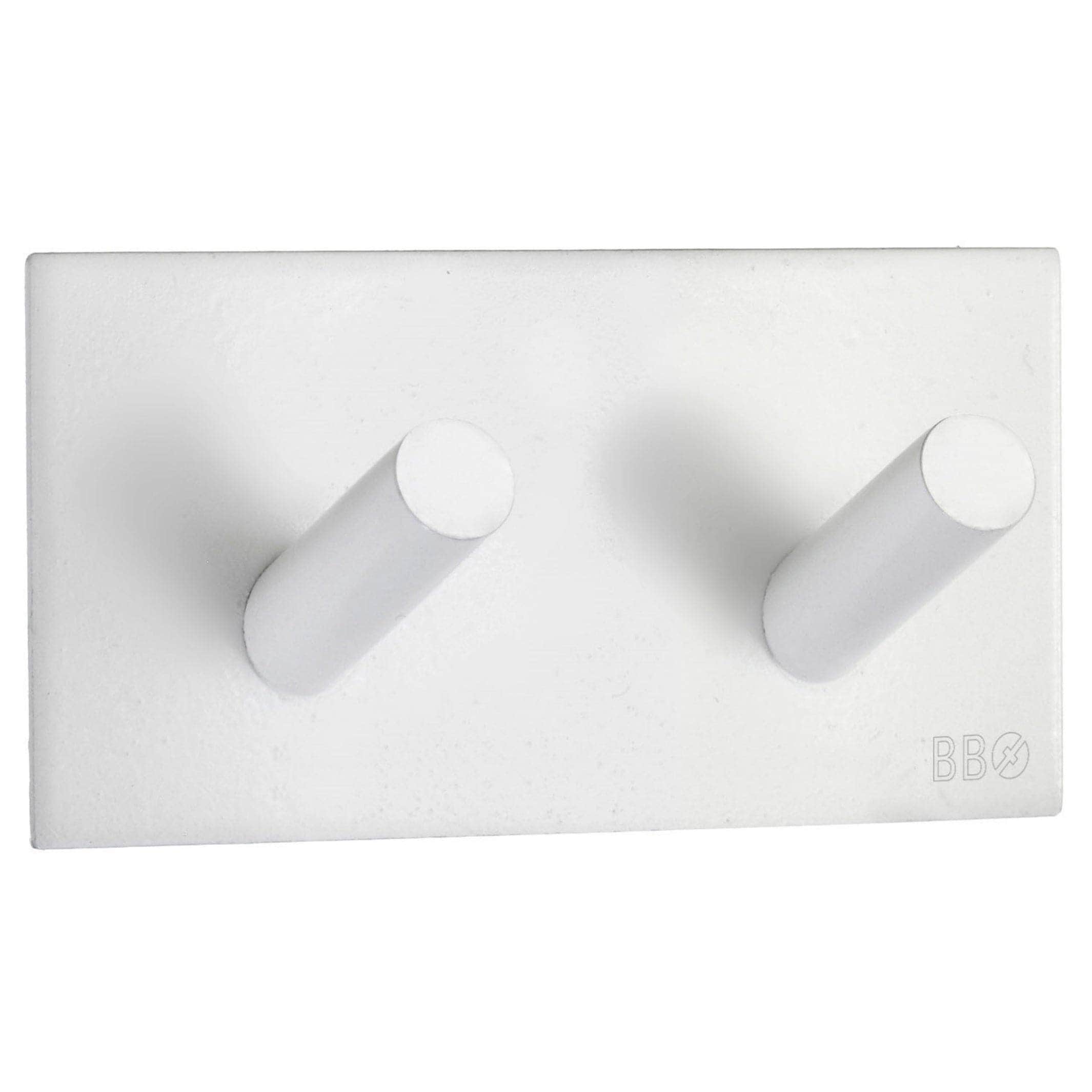 Beslagsboden Dobbel Krok 1093 - selvklebende Hvit Beslagsboden Knagger SM-BX1093