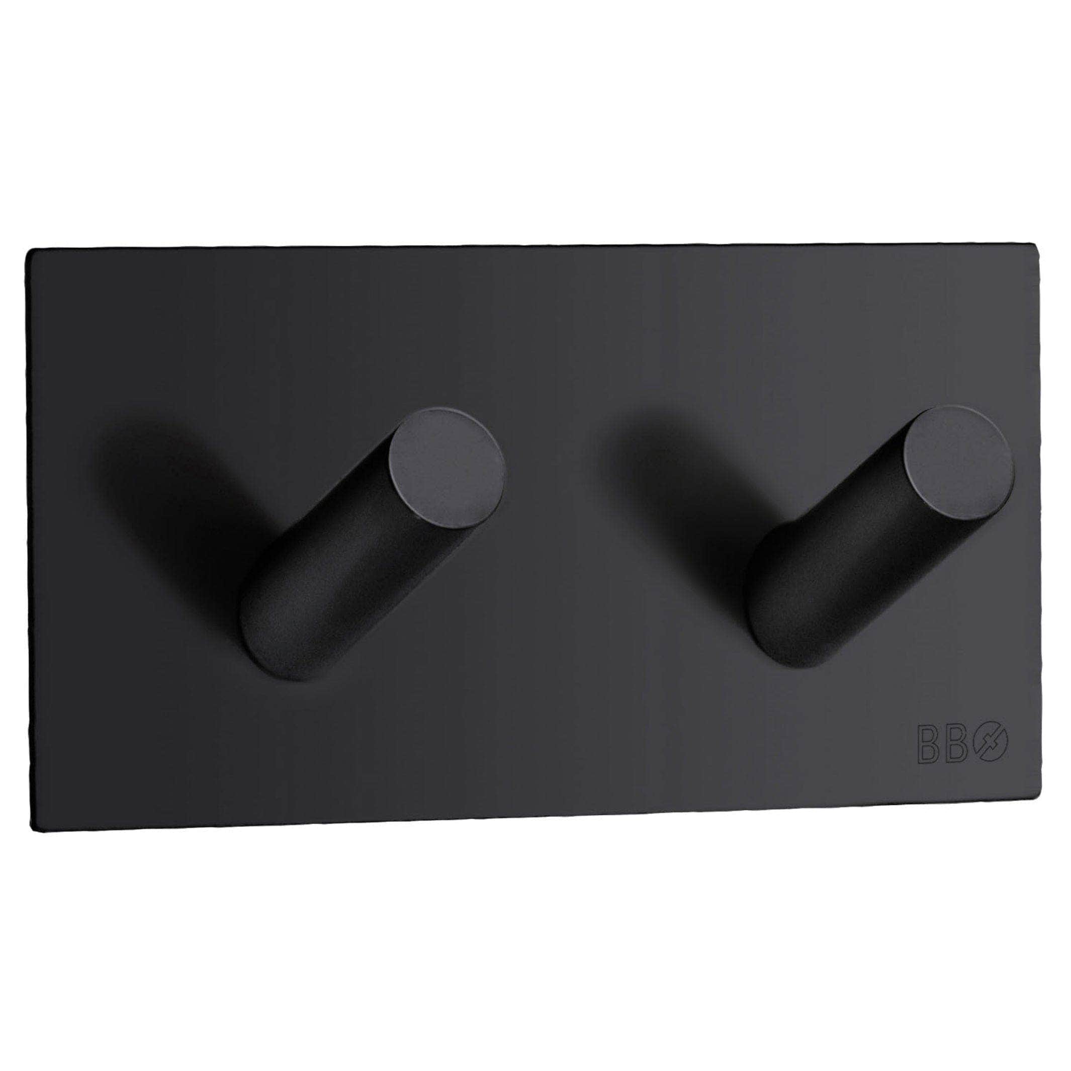 Beslagsboden Dobbel Krok 1093 - selvklebende Svart matt Beslagsboden Knagger SM-BB1093