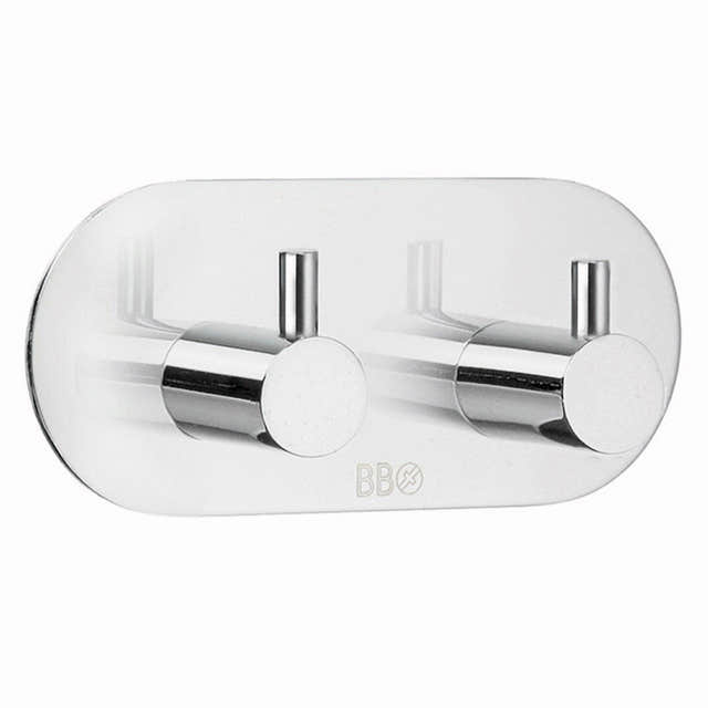 Beslagsboden Dobbel Krok 1102 - selvklebende Krom Beslagsboden Knagger SM-BK1102