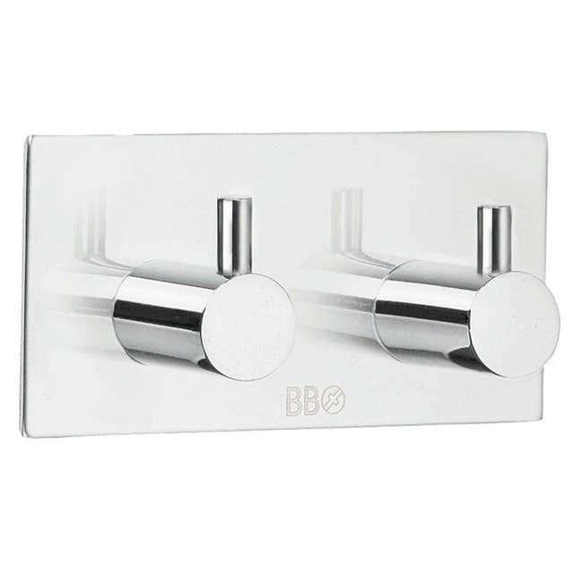 Beslagsboden Dobbel Krok 1106 - selvklebende Krom Beslagsboden Knagger SM-BK1106