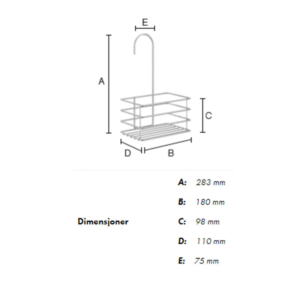 Beslagsboden dusjkurv for dusjblandebatteri 1216 Beslagsboden Dusjhylle