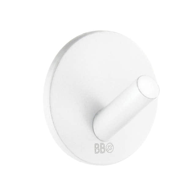 Beslagsboden Enkel Krok 1080/4 - selvklebende Hvit Beslagsboden Knagger SM-BX1080/4
